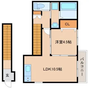 奈良県奈良市法蓮町【アパート】の間取り