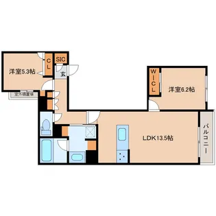 奈良県奈良市西大寺東町1丁目【マンション】の間取り