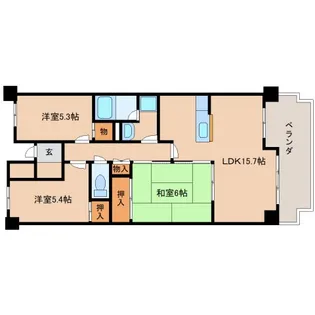 奈良県奈良市学園中1丁目【マンション】の間取り