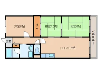 奈良県生駒市仲之町【マンション】の間取り