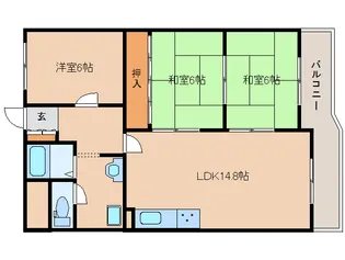 奈良県奈良市秋篠町【マンション】の間取り