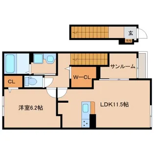 奈良県奈良市佐保台西町【アパート】の間取り