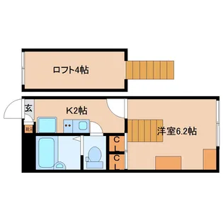 レオパレスナップロイヤル【2階】の間取り