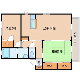 クレストタウンD【2階】の間取り