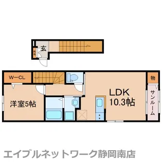 Denbe塩津Ⅰ【205号室】の間取り