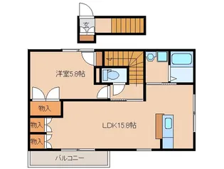京都府木津川市木津町八ケ坪【マンション】の間取り