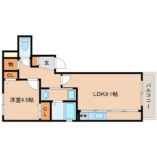 奈良県生駒市北新町【マンション】の間取り