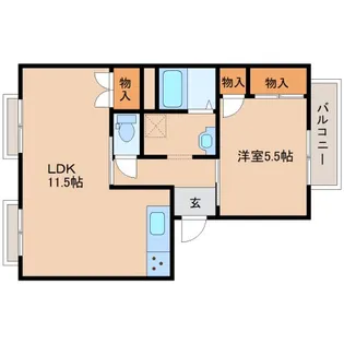 奈良県奈良市大安寺3丁目【アパート】の間取り