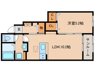 奈良県奈良市秋篠早月町【アパート】の間取り
