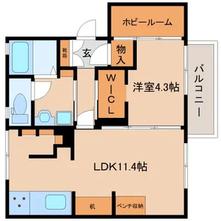 奈良県奈良市西紀寺町【アパート】の間取り