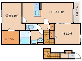 京都府木津川市木津【アパート】の間取り