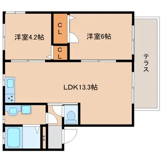 奈良県奈良市大安寺3丁目【アパート】の間取り