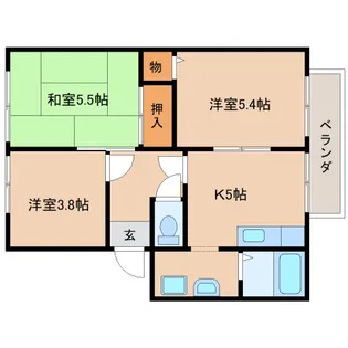 奈良県奈良市大安寺6丁目【アパート】の間取り