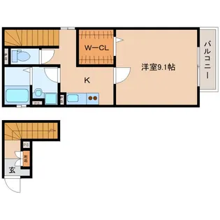 奈良県奈良市中新屋町【アパート】の間取り
