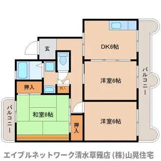 静岡県静岡市清水区谷田【マンション】の間取り