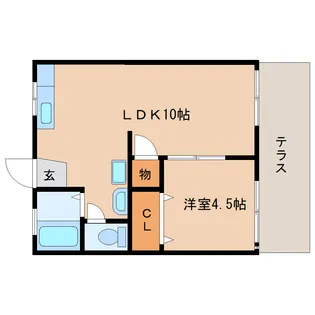 奈良県奈良市百楽園1丁目【アパート】の間取り