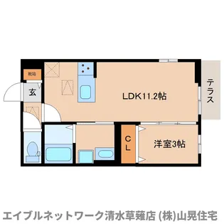 静岡県静岡市駿河区谷田【アパート】の間取り