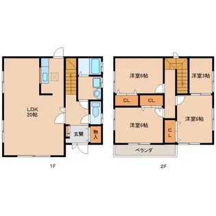 奈良県生駒市西白庭台1丁目【一戸建】の間取り