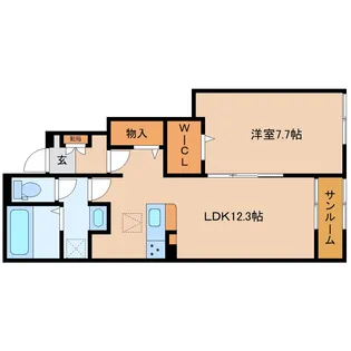 奈良県生駒郡斑鳩町龍田西4丁目【アパート】の間取り
