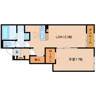 奈良県生駒郡斑鳩町龍田西4丁目【アパート】の間取り
