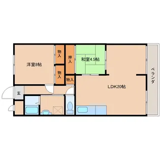 奈良県香芝市逢坂5丁目【マンション】の間取り