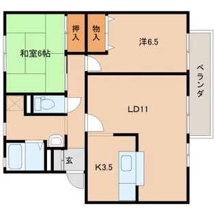 奈良県奈良市大安寺2丁目【アパート】の間取り
