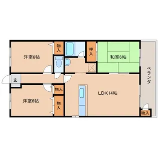 奈良県奈良市大安寺1丁目【マンション】の間取り