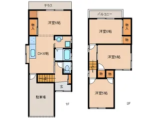 奈良県奈良市西大寺北町2丁目【一戸建】の間取り