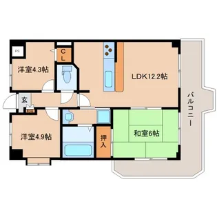 奈良県奈良市芝辻町4丁目【マンション】の間取り