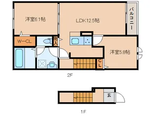 奈良県天理市平等坊町【アパート】の間取り