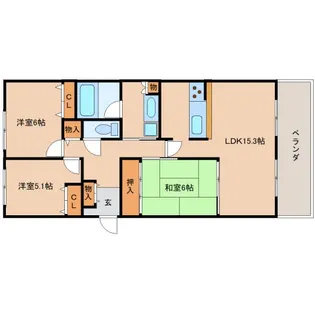 奈良県奈良市中登美ヶ丘4丁目【マンション】の間取り