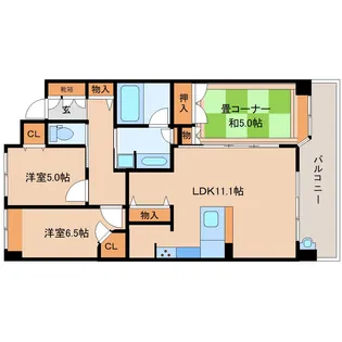 レイセニット奈良グラン・ヴェルジェ【6階】の間取り