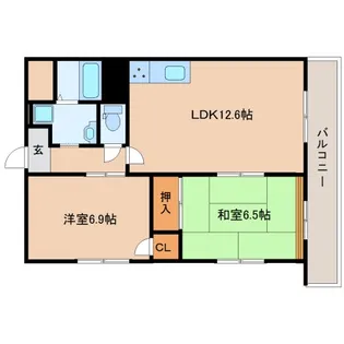 奈良県奈良市川久保町【マンション】の間取り