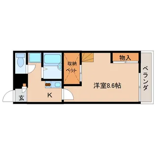 奈良県生駒郡斑鳩町法隆寺南3丁目【アパート】の間取り