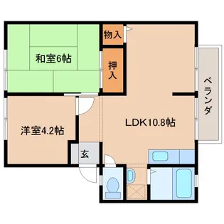 奈良県大和郡山市池沢町【アパート】の間取り