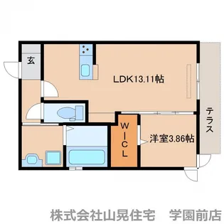 奈良県奈良市藤ノ木台1丁目【アパート】の間取り