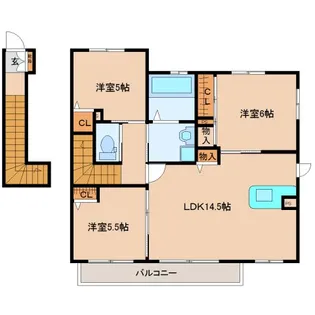 京都府木津川市梅美台2丁目【アパート】の間取り