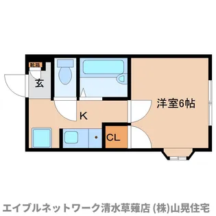 静岡県静岡市清水区草薙2丁目【アパート】の間取り