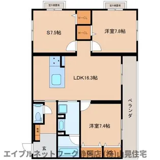 静岡県静岡市葵区長沼南【マンション】の間取り
