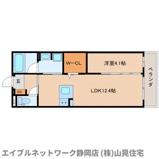 静岡県静岡市葵区長沼南【マンション】の間取り