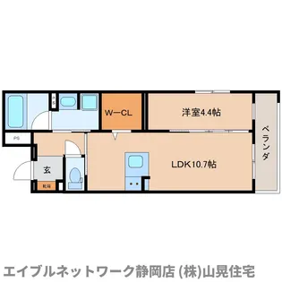 静岡県静岡市葵区長沼南【マンション】の間取り