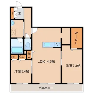 奈良県生駒市谷田町【マンション】の間取り
