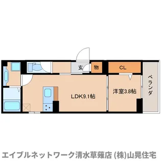 静岡県静岡市清水区中之郷【アパート】の間取り