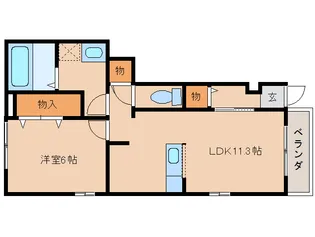 奈良県橿原市見瀬町【アパート】の間取り
