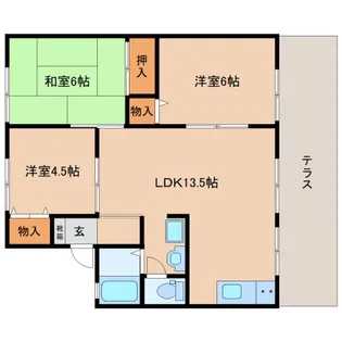 奈良県橿原市土橋町【アパート】の間取り
