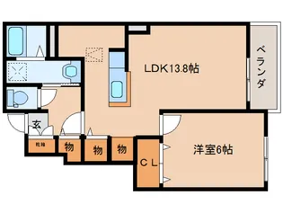 メゾン・カレント【1階】の間取り