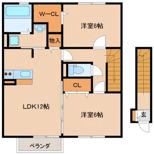 奈良県奈良市大安寺3丁目【アパート】の間取り