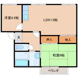 パークハイツA棟【201号室】の間取り