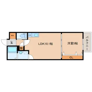 奈良県大和郡山市西岡町【アパート】の間取り