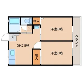 静岡県静岡市清水区能島【アパート】の間取り
